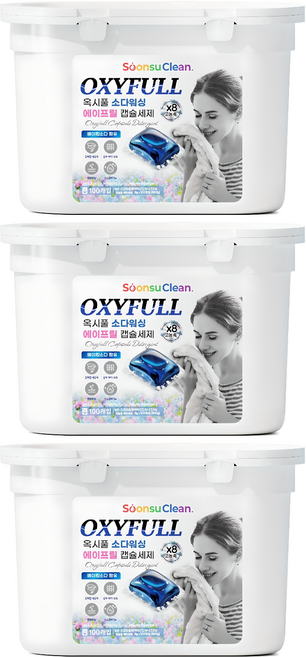 순수크린 옥시풀 소다워싱 에이프릴 캡슐세제, 100개입, 3개