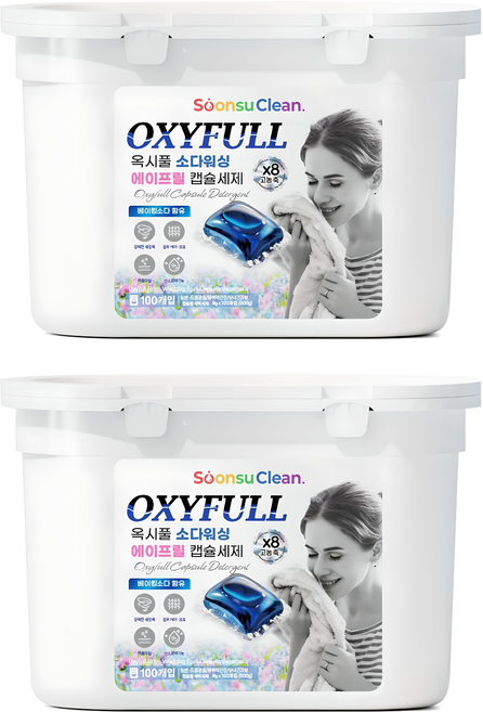 순수크린 옥시풀 소다워싱 에이프릴 캡슐세제, 100개입, 2개