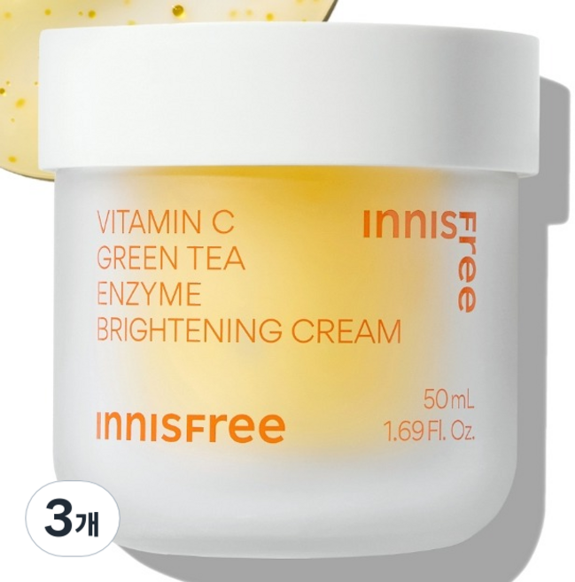 INNISFREE 維他命C淨亮凝霜, 50ml, 3罐