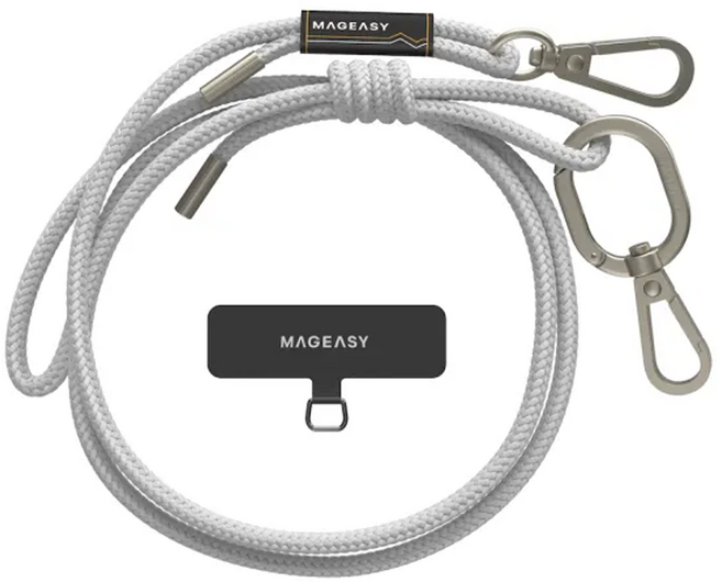 MAGEASY STRAP+CARD-6mm 溫潤灰 適用於 iPhone 全系列, 1組