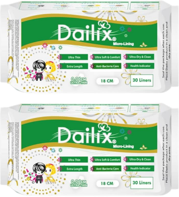 Dailix 每日健康檢查乾爽抑菌護墊, 18cm, 30片, 2包
