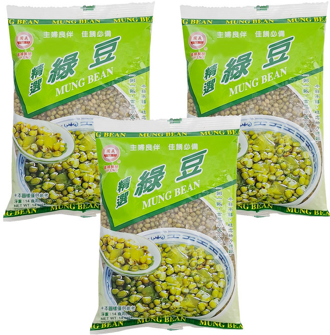 義峰食品 精選綠豆, 400g, 3包