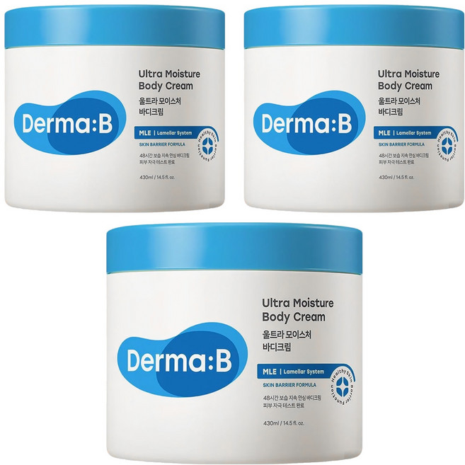 Derma B 超保濕潤膚霜 香草香, 430ml, 3罐