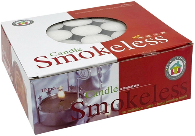 生活King 無煙茶燭 白色 100個, 1盒