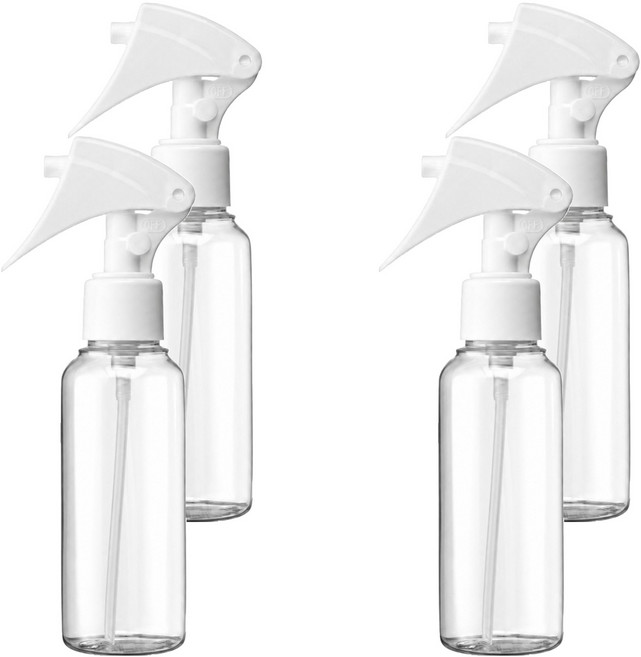 MEKO 圓形噴槍瓶 100ml, 透明, 4個