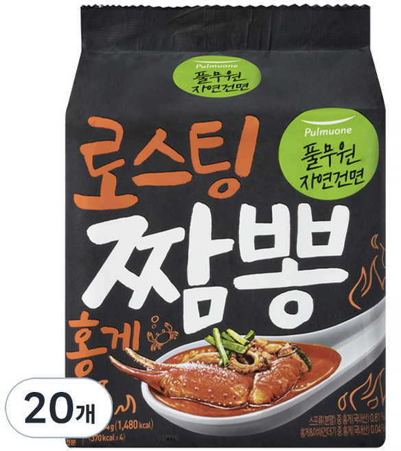 풀무원 로스팅 짬뽕 홍게 4인 99.6g, 20개