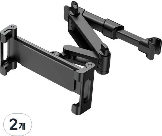 카위너 차량용 헤드레스트 태블릿 거치대 17.5 x 6.5 x 8 cm, 블랙, 2개