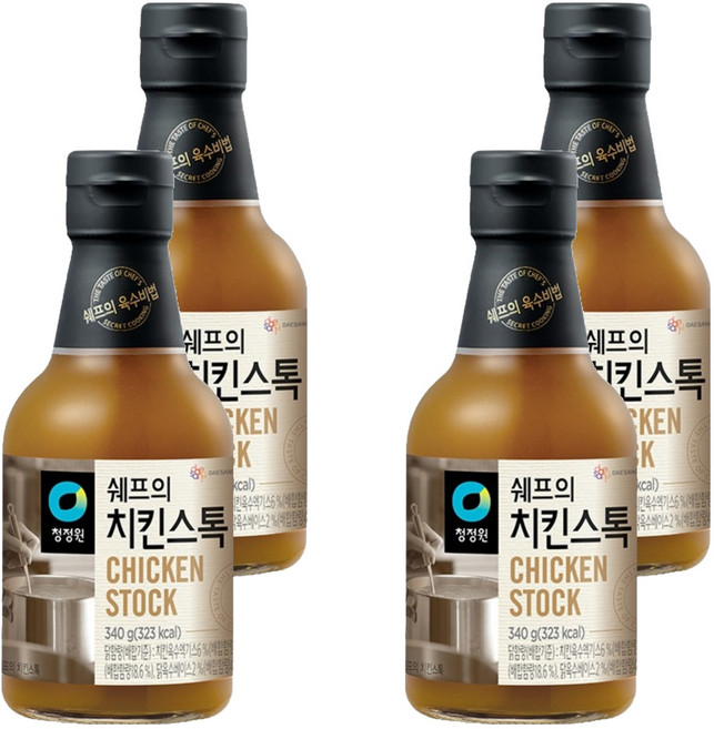 청정원 쉐프의 치킨스톡, 340g, 4개