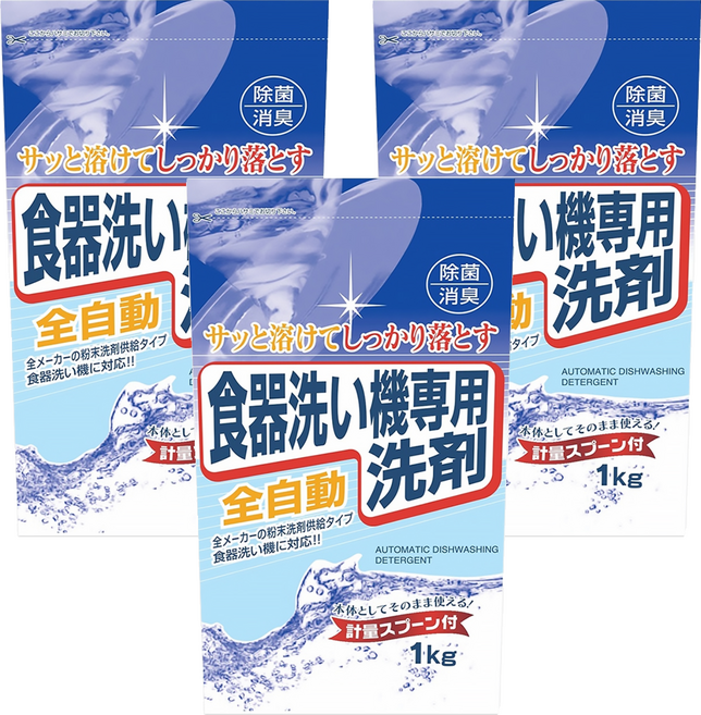 Rocket Soap 火箭石鹼 洗碗機專用碗盤清潔劑, 1kg, 3包