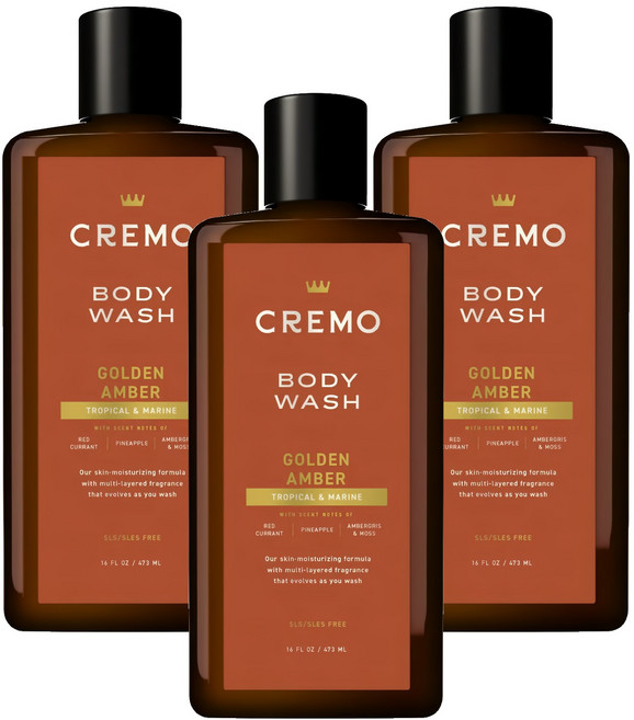 CREMO 黃金琥珀 沐浴露, 3個, 473ml
