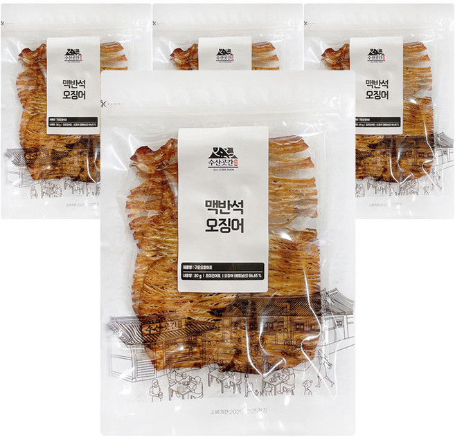 수산곳간 맥반석 오징어, 4개, 80g