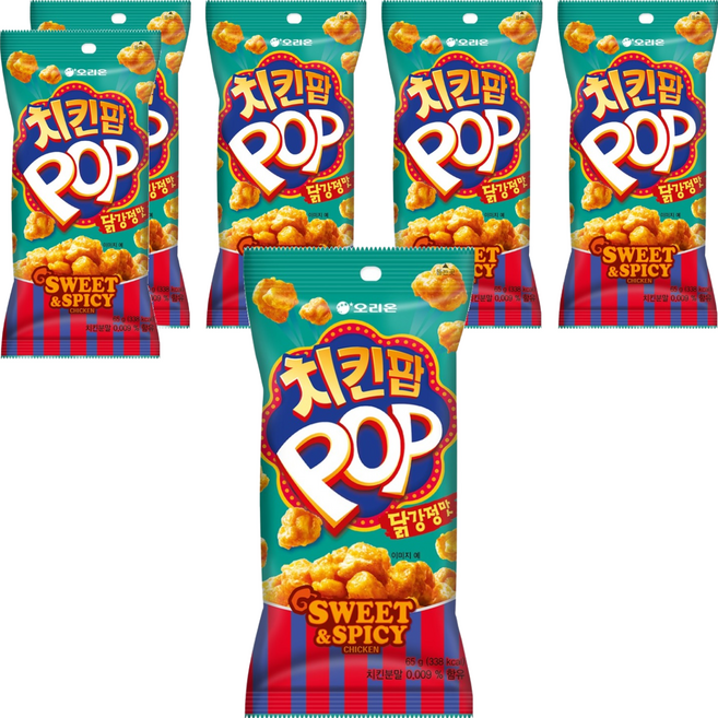 오리온 치킨팝 닭강정맛, 65g, 6개