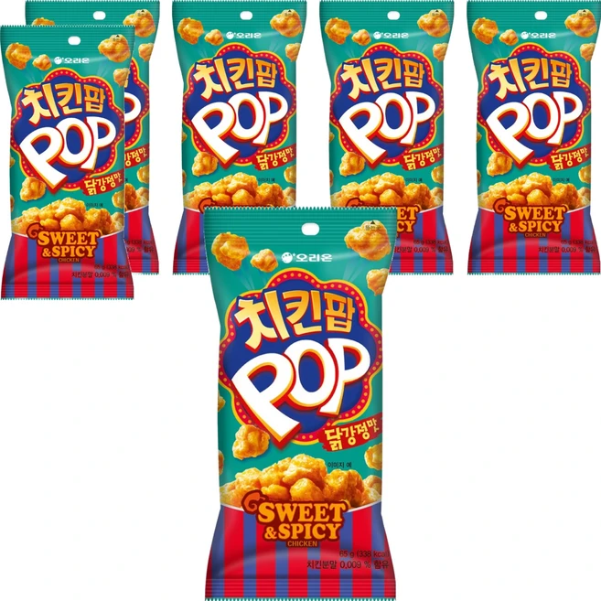 오리온 치킨팝 닭강정맛, 65g, 6개 - 쿠팡