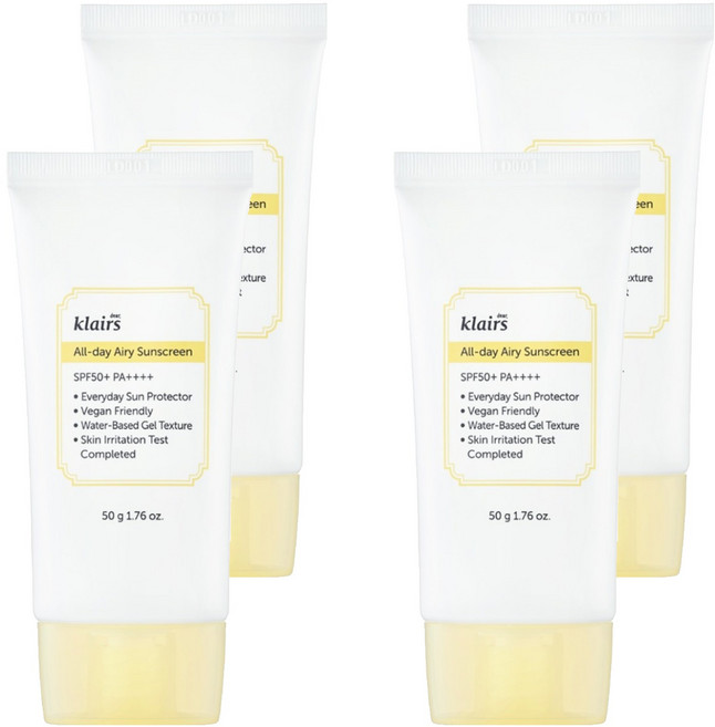 클레어스 올 데이 에어리 선크림 SPF50+ PA++++, 50g, 4개