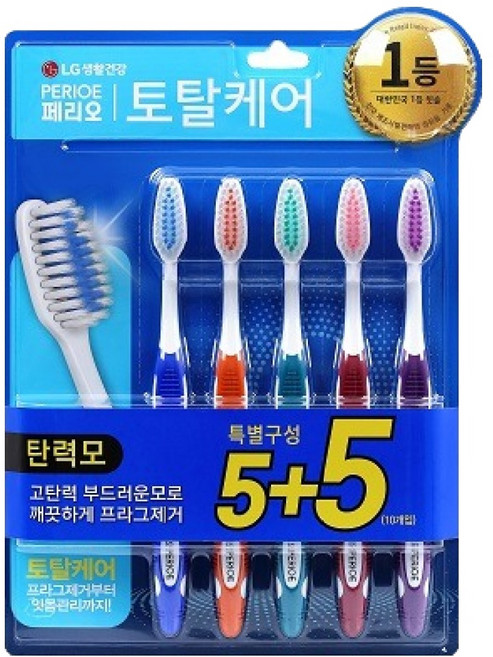 페리오 토탈케어 탄력모 칫솔, 10개입, 1개