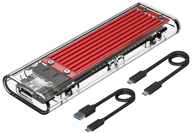 오리코 M.2 NVME C타입 외장 SSD 케이스, TCM2-C3(레드), 1개