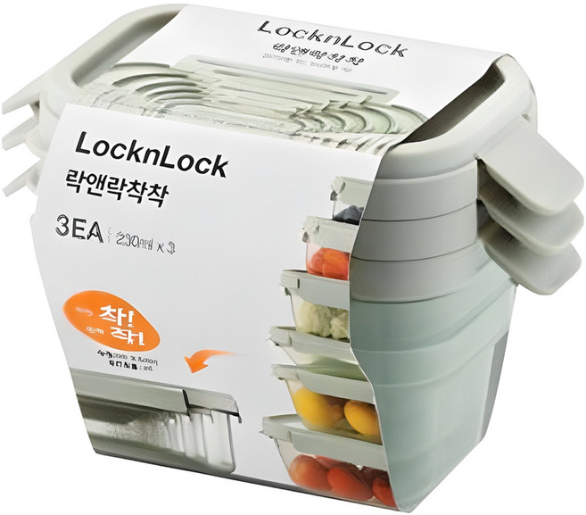 락앤락 착착 밀폐용기, 3개, 230ml