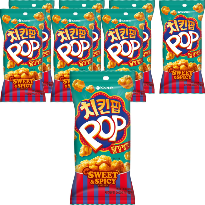 오리온 치킨팝 닭강정맛, 65g, 8개
