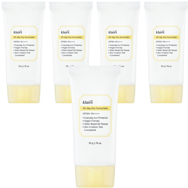 클레어스 올 데이 에어리 선크림 SPF50+ PA++++, 50g, 5개