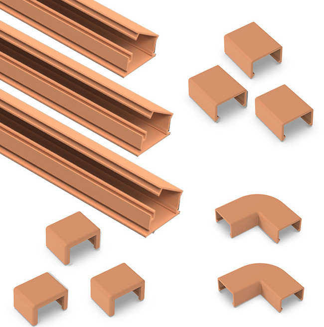 SeonBaro 可開合方形電線壓條全套組 2號 3m, 木紋