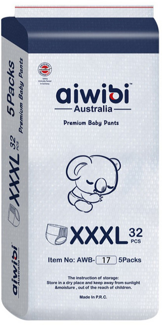aiwibi 愛薇彼 零觸感瞬吸褲型尿布 18kg以上, XXXL, 160片