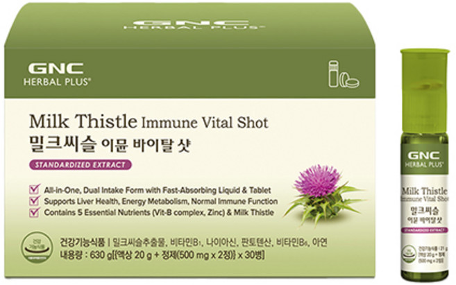 GNC 밀크씨슬 이뮨 바이탈 샷 30p, 30회분, 1개