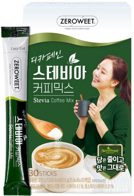 스테비아스위트 디카페인 커피믹스, 9g, 30개입, 1개