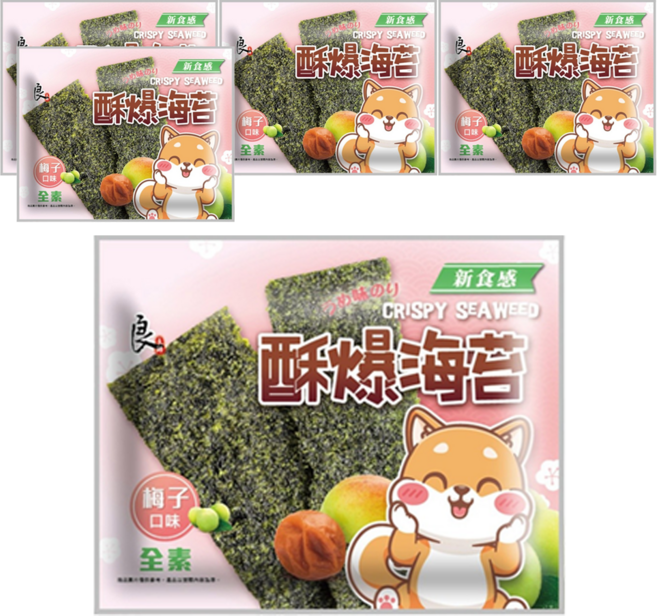 良澔 酥爆海苔 梅子口味, 32g, 5包