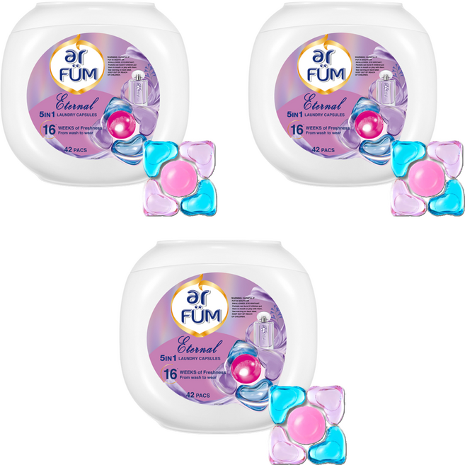 아로퓸 5in1 캡슐세제 퓨어블라썸, 42개입, 3개