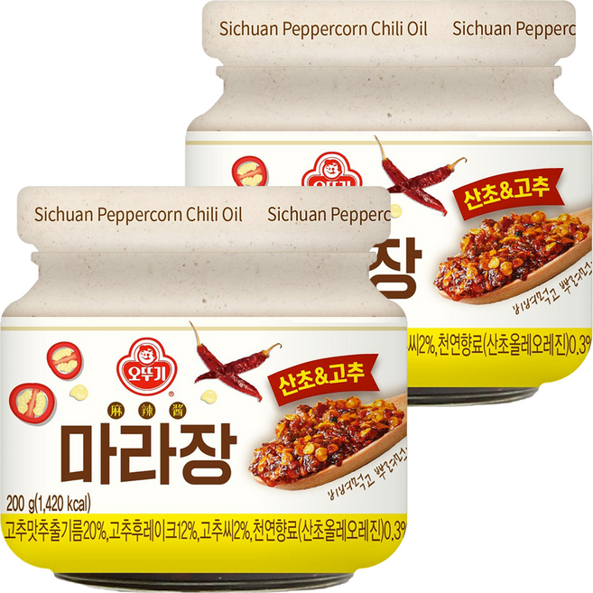 오뚜기 마라장 산초 앤 고추, 200g, 2개