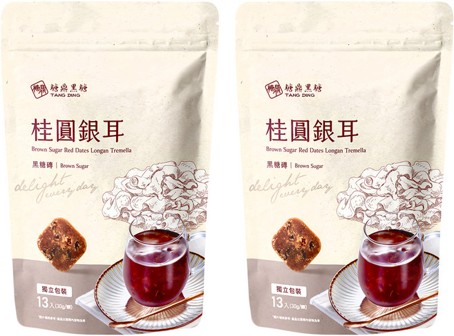 糖鼎 黑糖磚 桂圓銀耳, 30g, 13顆, 2包