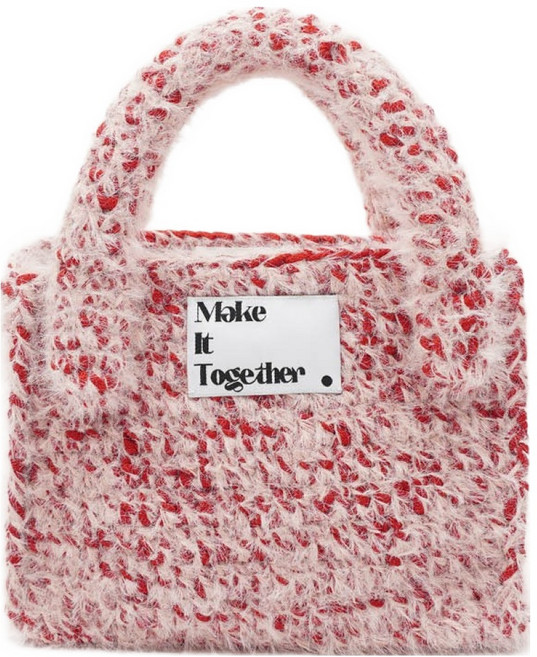 미스티코티타 누베토트백 토트백 만들기 코바늘 뜨개질 DIY 패키지, 밀키레드, 1개