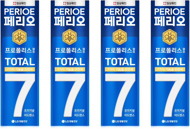 페리오 토탈7 오리지널 어드밴스 치약, 140g, 4개