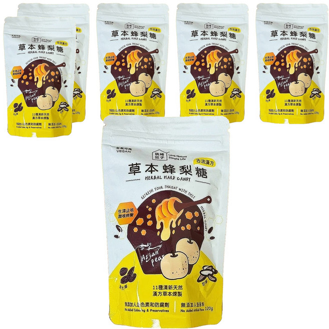 Love Nature Simple Life 依琦匠子 草本蜂梨糖分享包 原味口味, 120g, 6包