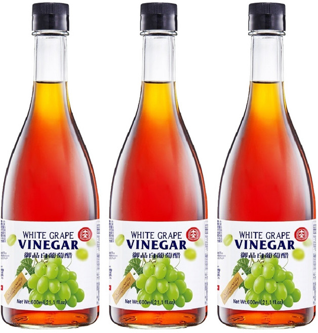 十全御品白葡萄醋 600ml, 3瓶