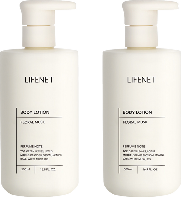 LIFENET 香氛身體乳液 花香麝香, 500ml, 2瓶