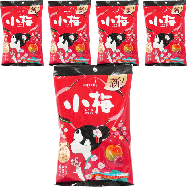 LOTTE 樂天 小梅 梅子風味糖, 56.7g, 5袋