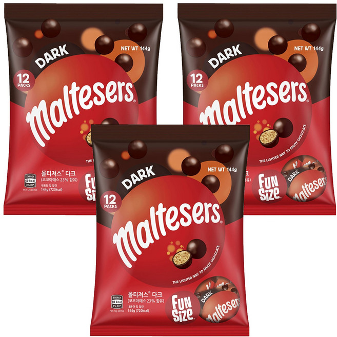 maltesers 麥提莎 麥芽脆心巧克力, 144g, 3包