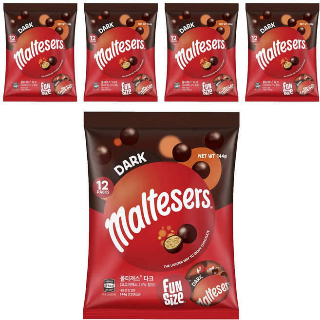 maltesers 麥提莎 麥芽脆心巧克力, 144g, 5包