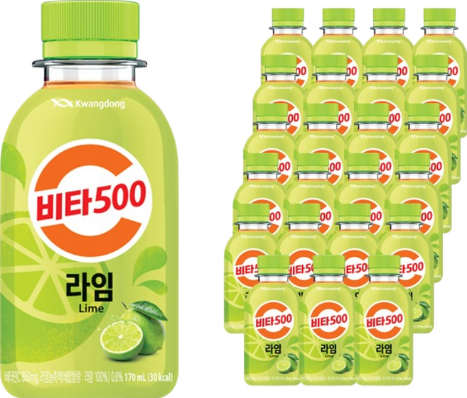 비타500 라임 비타민음료, 170ml, 24개