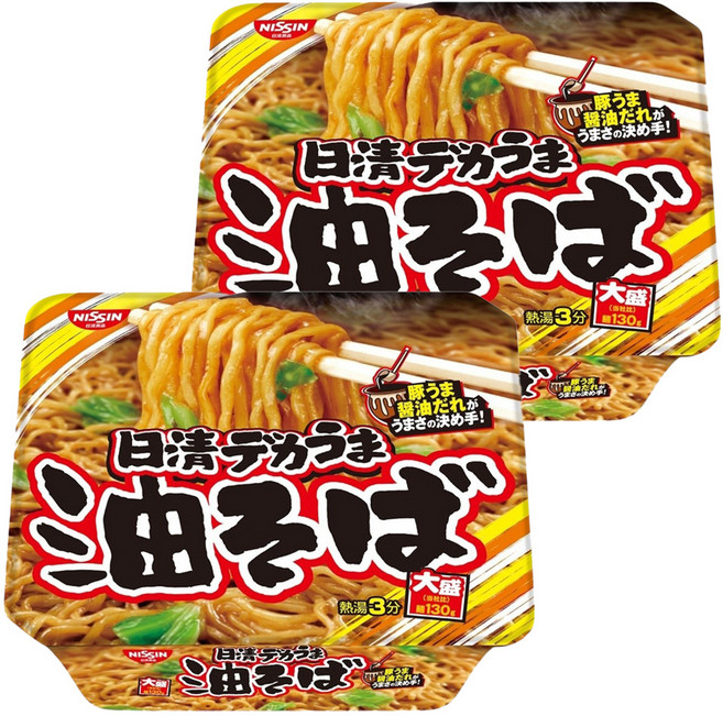 NISSIN 日清 大盛裝日式炒麵 豚香醬油味 157g, 2入