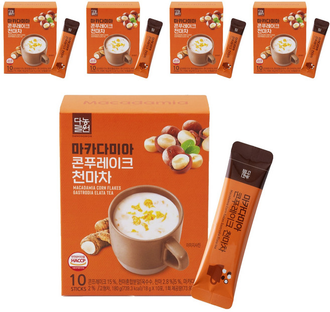 다농원 마카다미아 콘푸레이크 천마차, 18g, 10개입, 5개