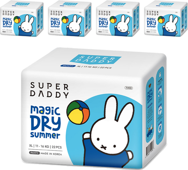슈퍼대디 미피 썸머 팬티형 기저귀, 특대형(XL), 110매