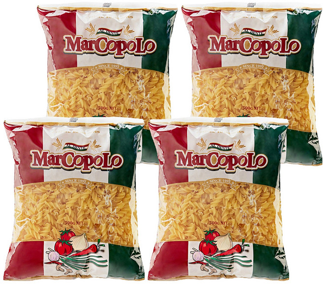 MarCopoLo 馬可波羅 螺絲麵, 500g, 4包