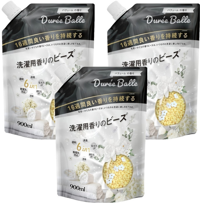 Duree Balle 6合1洗衣香香豆 補充包 香水香 900ml, 3包