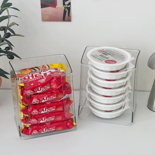 데미무드 큐브 라면 디스펜서, 2개, 투명