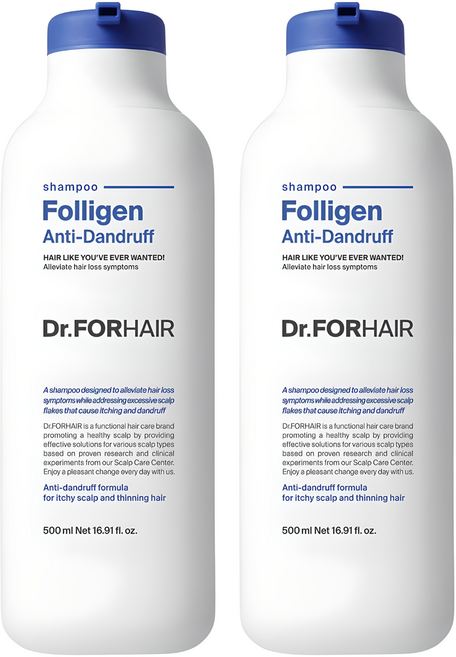 닥터포헤어 폴리젠 비듬 개선 샴푸, 500ml, 2개