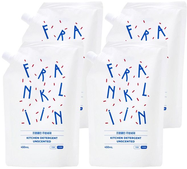 FRANKLIIN 유아용 주방세제 리필, 4개, 450ml