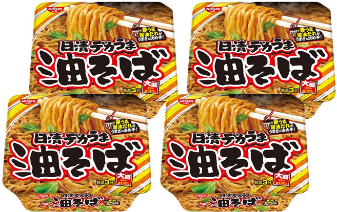 NISSIN 日清 大盛裝日式炒麵 豚香醬油味 157g, 4入