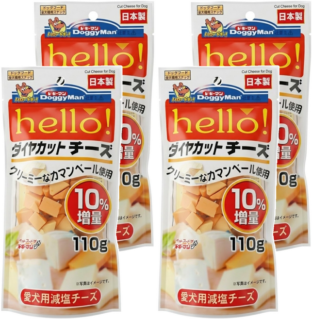 DoggyMan 多格漫 犬用Hello角切塊零食, 110g, 4包